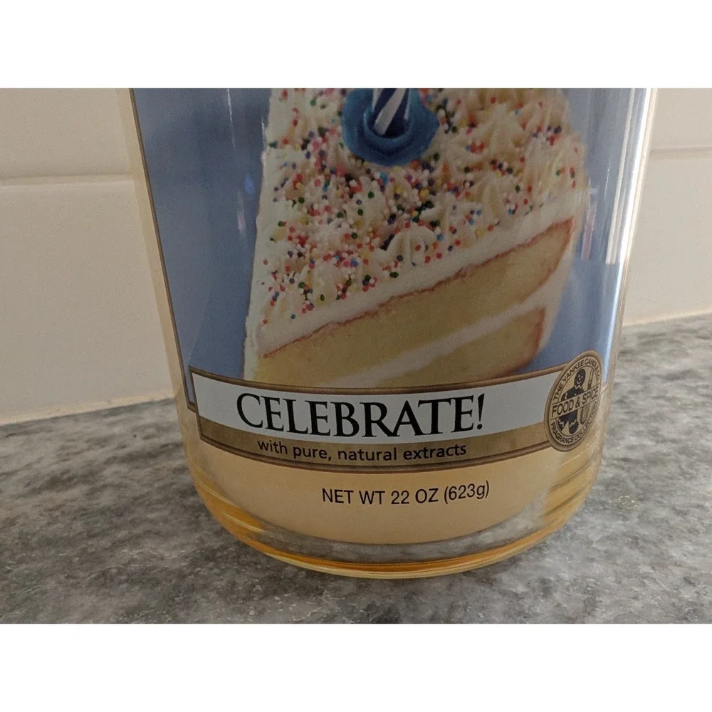 Yankee Celebrate Birthday Cake Candle Large 22 Oz Barely Used